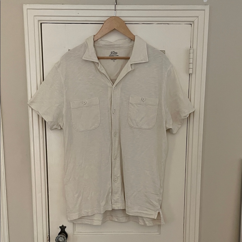 J. Crew Men's Light Cream Button Down Shirt